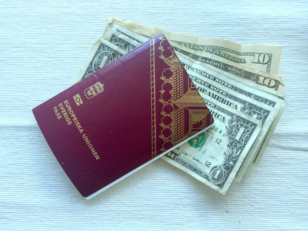 dollars and swedish passport
